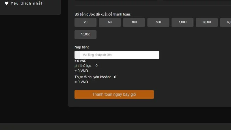 Nạp tiền 88VN bằng ví điện tử
