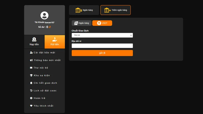 Rút tiền nhanh chóng bằng USDT